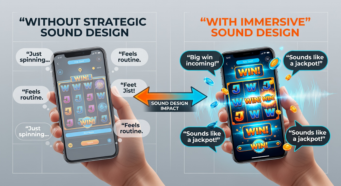 Detailansicht einer mobilen Slot-Oberfläche mit visuellen und auditiven Feedback-Elementen
